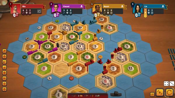 Visualização de uma partida em Catan Universe