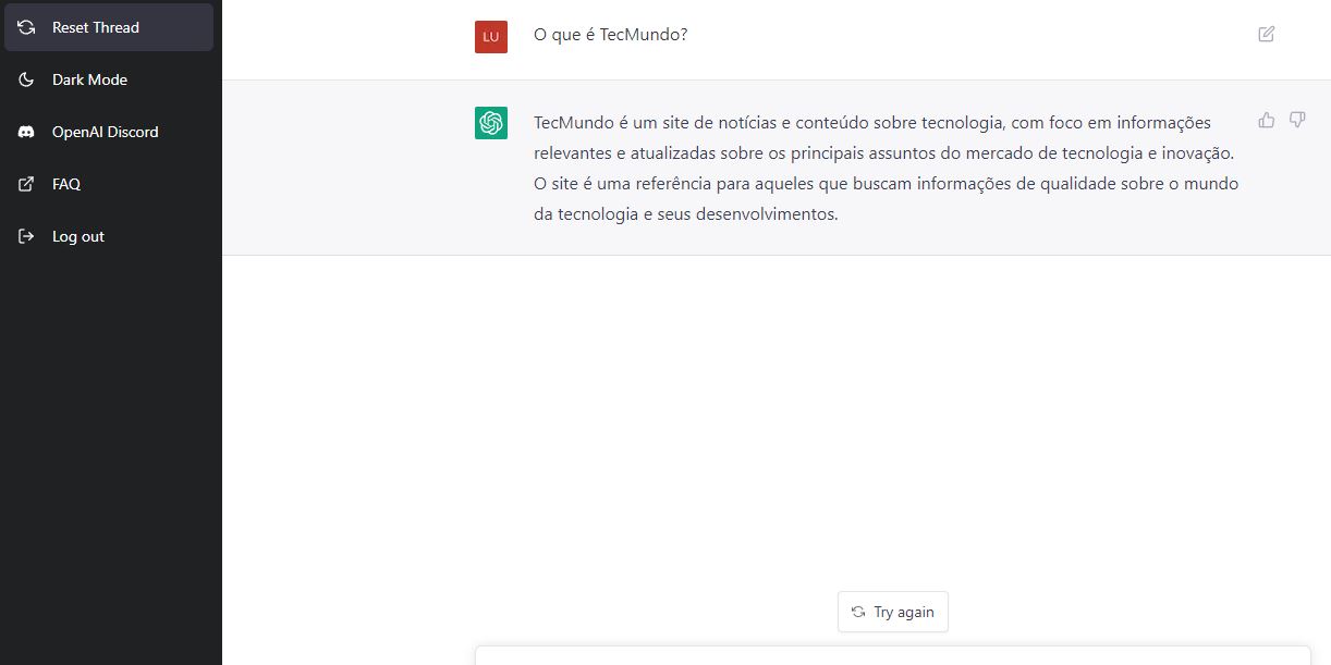 Ao ser questionado sobre o que é o TucanoWeb, o ChatGPT entregou uma resposta bastante acurada.