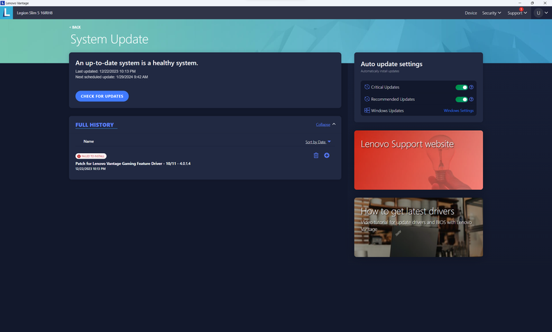 Software Lenovo Vantage 3