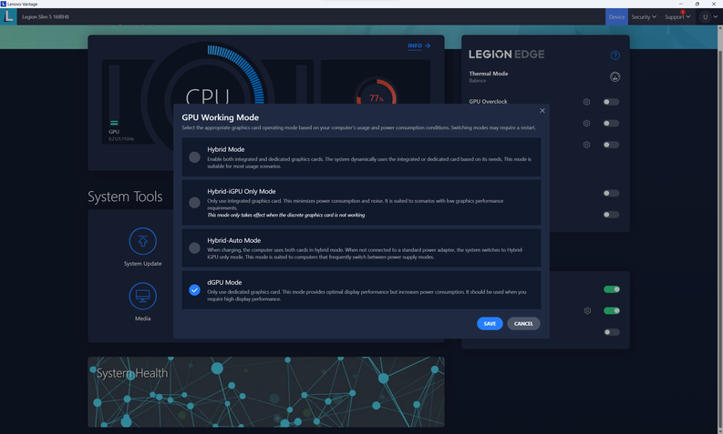 Software Lenovo Vantage 1