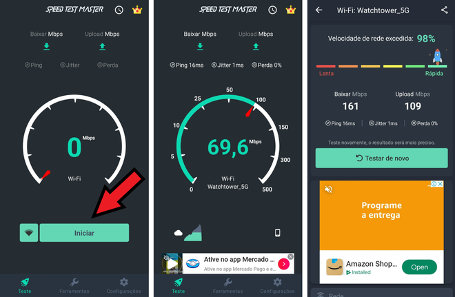 Teste velocidade da internet