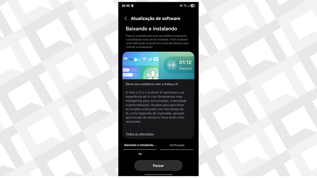 Samsung libera One UI 8 para o Galaxy S25 no Brasil (Imagem: Captura de tela/Bruno Bertonzin/Canaltech)
